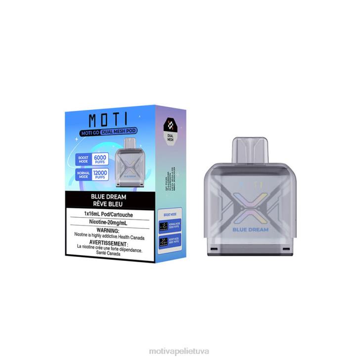 MOTI Elektronine Cigarete T06693 | MOTI Go Pro vienkartinė dėžutė mėlyna svajonė