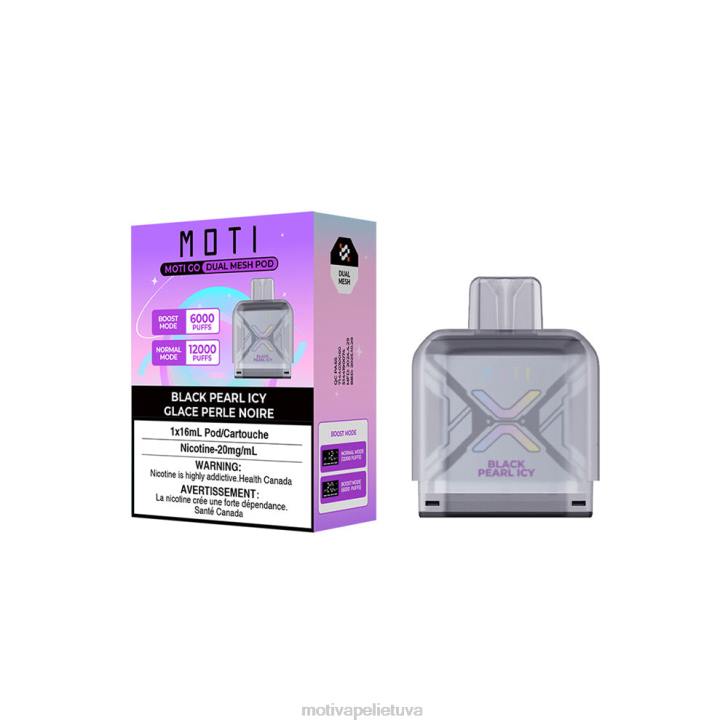 MOTI Vape Charging Lietuva T06697 | MOTI Go Pro vienkartinė dėžutė juodas perlas ledinis