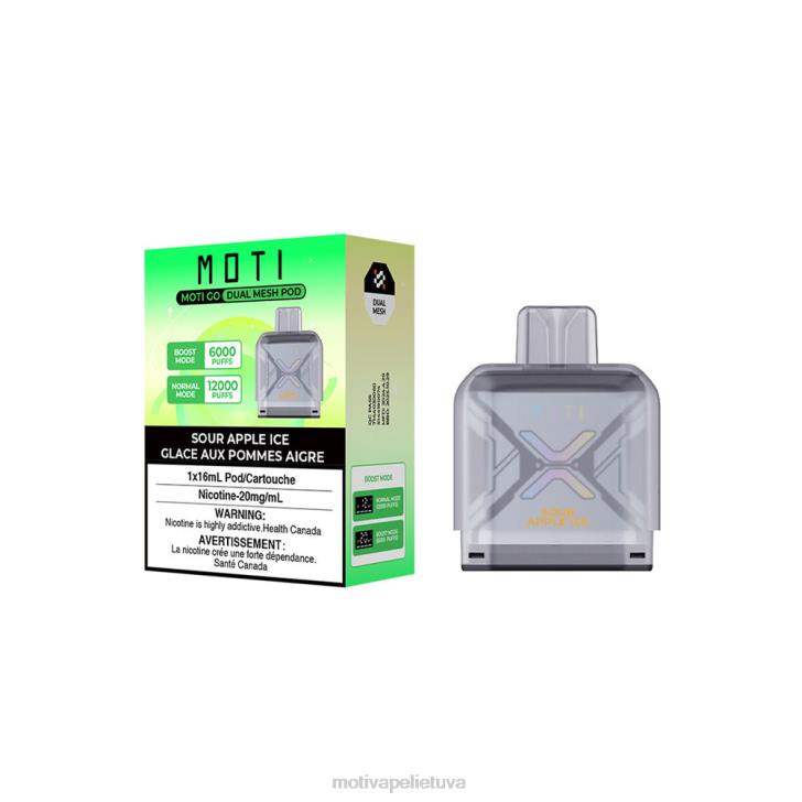 MOTI Vape Flavors T06688 | MOTI Go Pro vienkartinė dėžutė rūgštus obuolių ledas