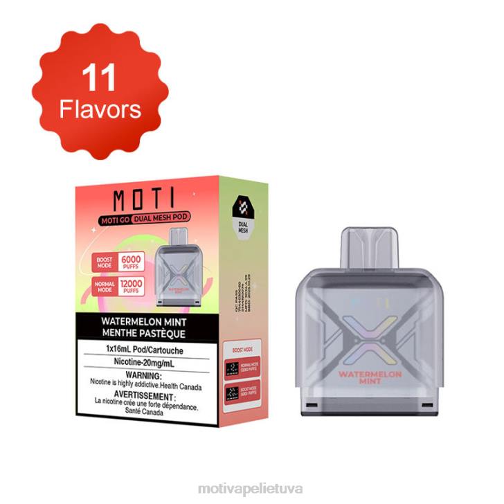 MOTI Vape Kit Lietuva T06689 | MOTI Go Pro vienkartinė dėžutė arbūzų mėtų
