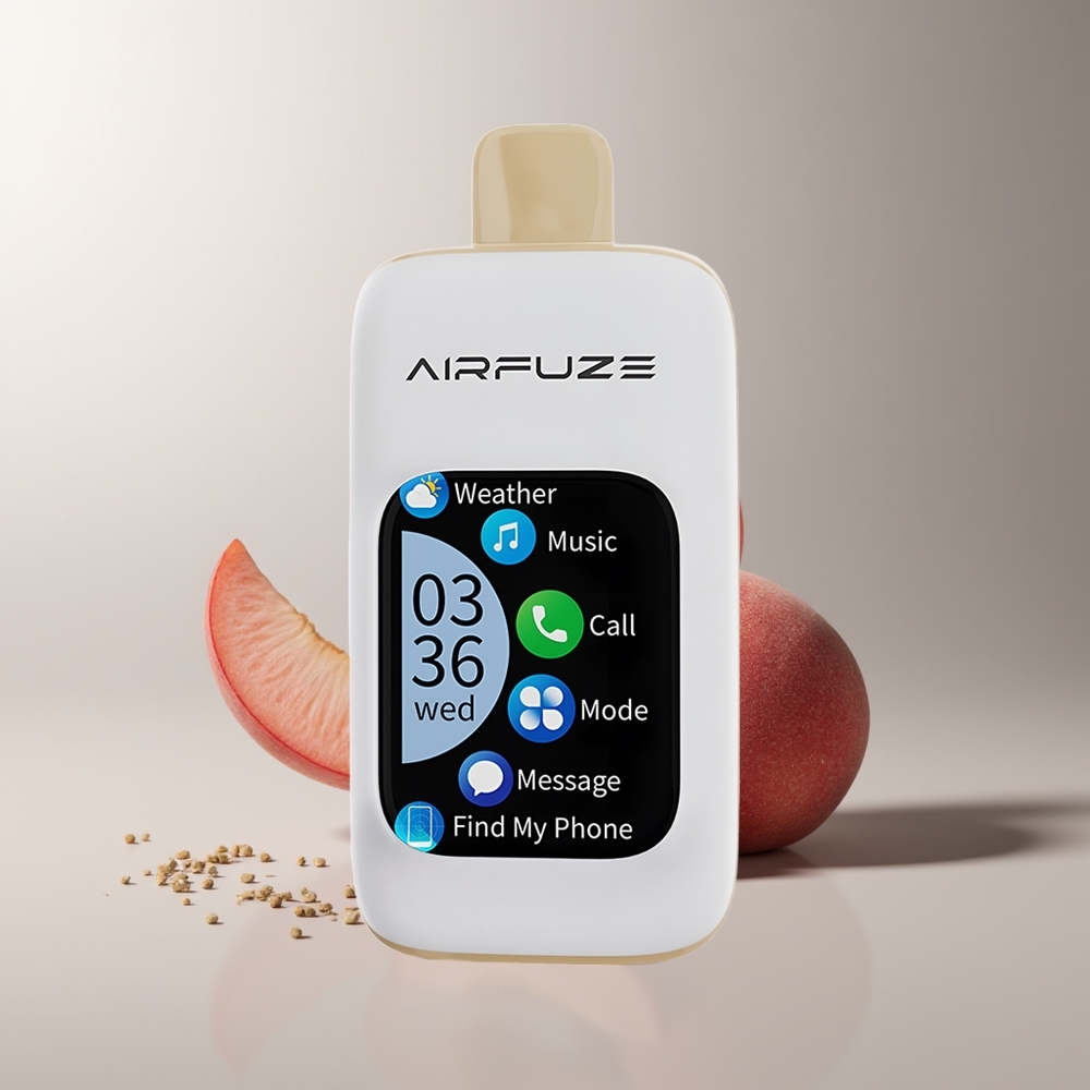 AirFuze Smart 30000 Pūkų Vienkartinės Elektroninės Cigaretės Sultingoji Persikas 5% 900mAh Type-C