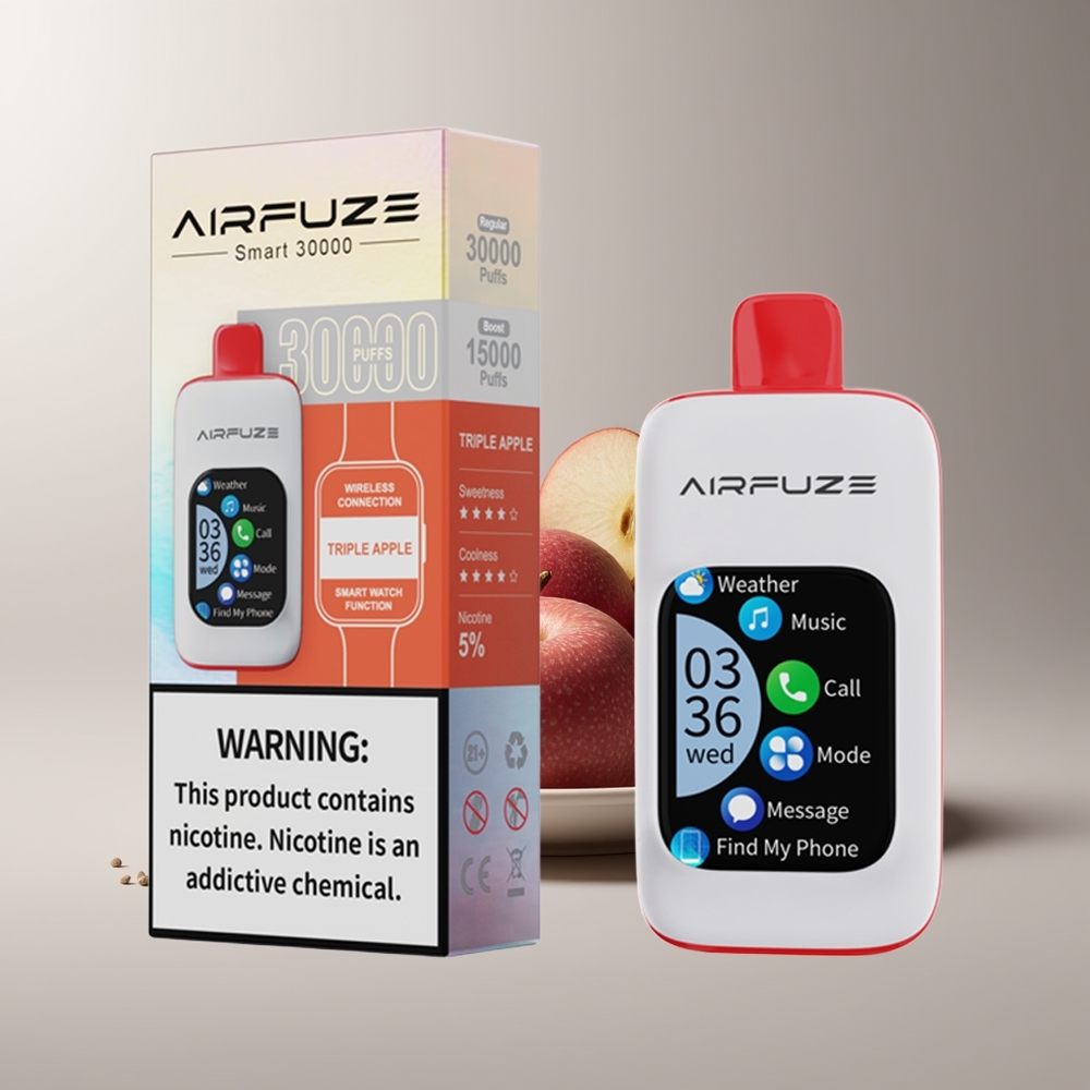 AirFuze Smart 30000 Pūkų Vienkartinės Elektroninės Cigaretės Trigubas Obuolys 5% 900mAh Type-C