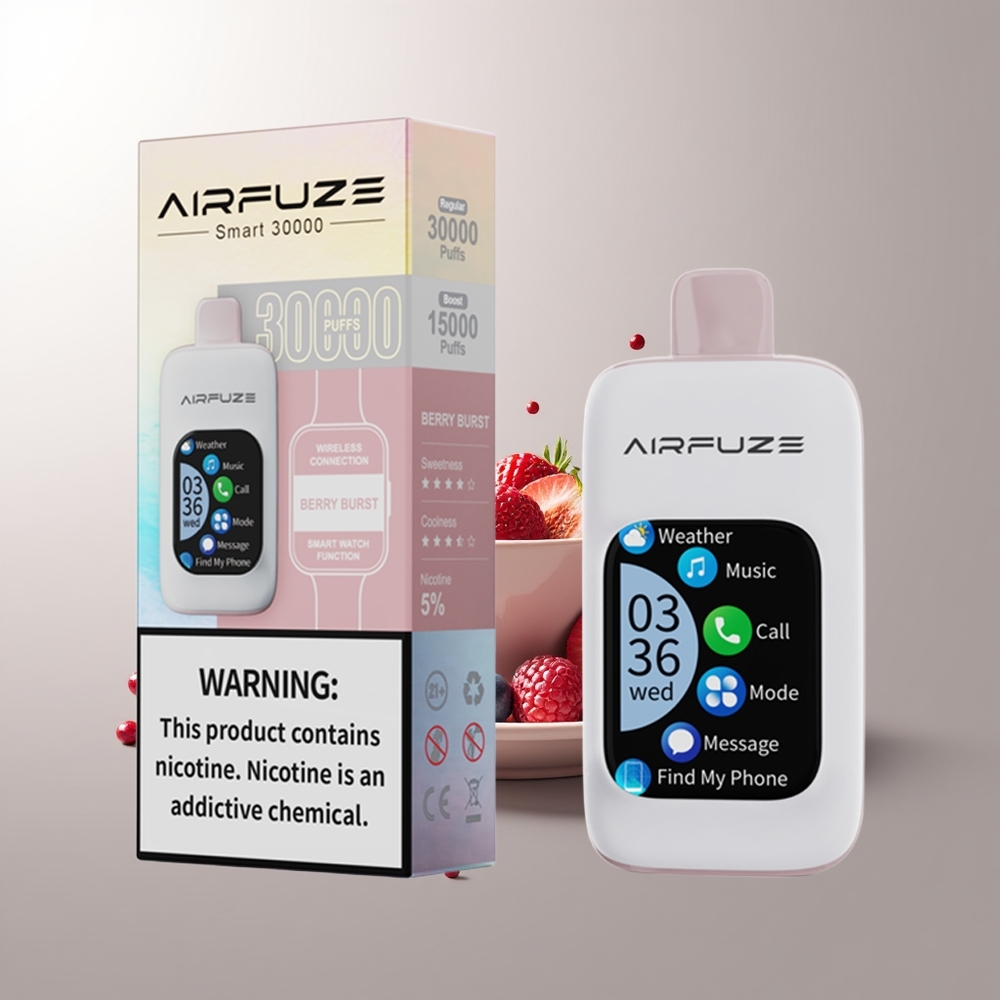 AirFuze Smart 30000 Pūkų Vienkartinės Elektroninės Cigaretės Uogų Sprogimas 5% Type-C 900mAh