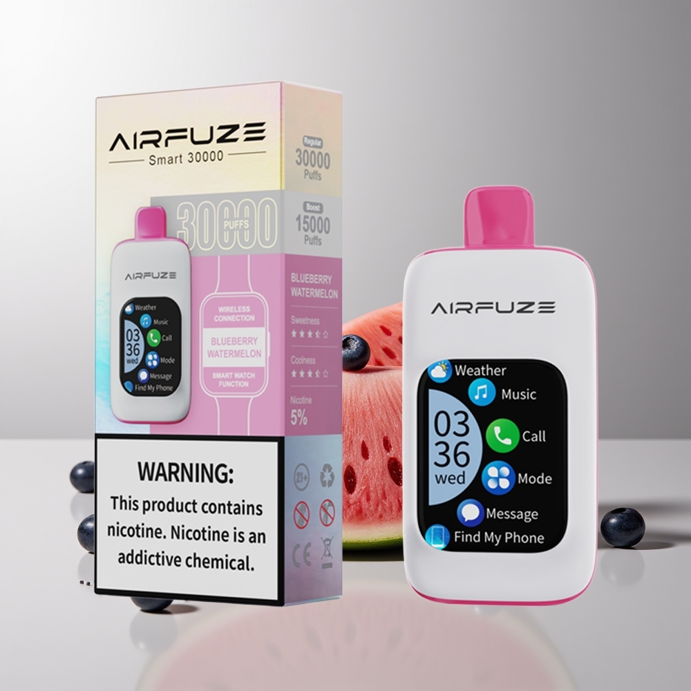 AirFuze Smart 30000 Pūsų Vienkartinės Elektroninės Cigaretės Mėlynųjų Uogų Arbūzas 5% Nikotino 900mAh