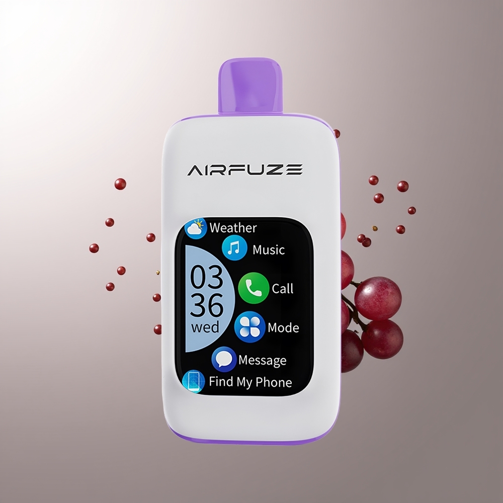 AirFuze Smart 30000 Puffs Vienkartinės Elektroninės Cigaretės Vynuogių Sprogimas 2.01'' Ekranas 5% Nikotino 900mAh