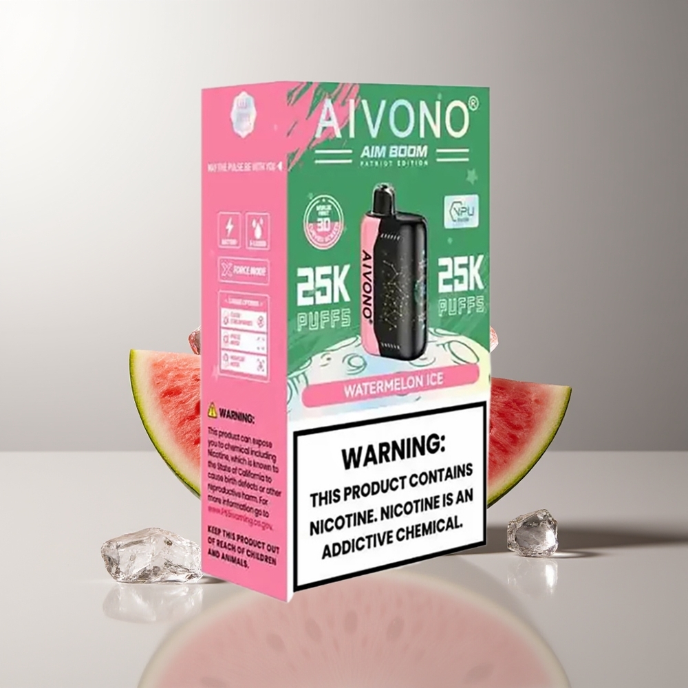Aivono Aim Boom 25000 Pūkų Arbūzas Ledas 28ml 650mAh 1.2 ohm