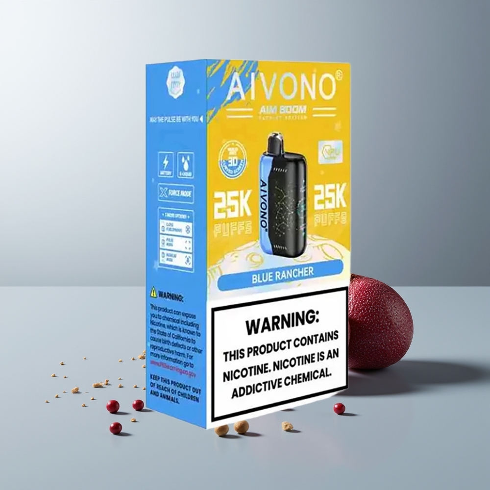 Aivono Aim Boom 25000 Puffs 28ml Mėlynasis Rancherius Type-C