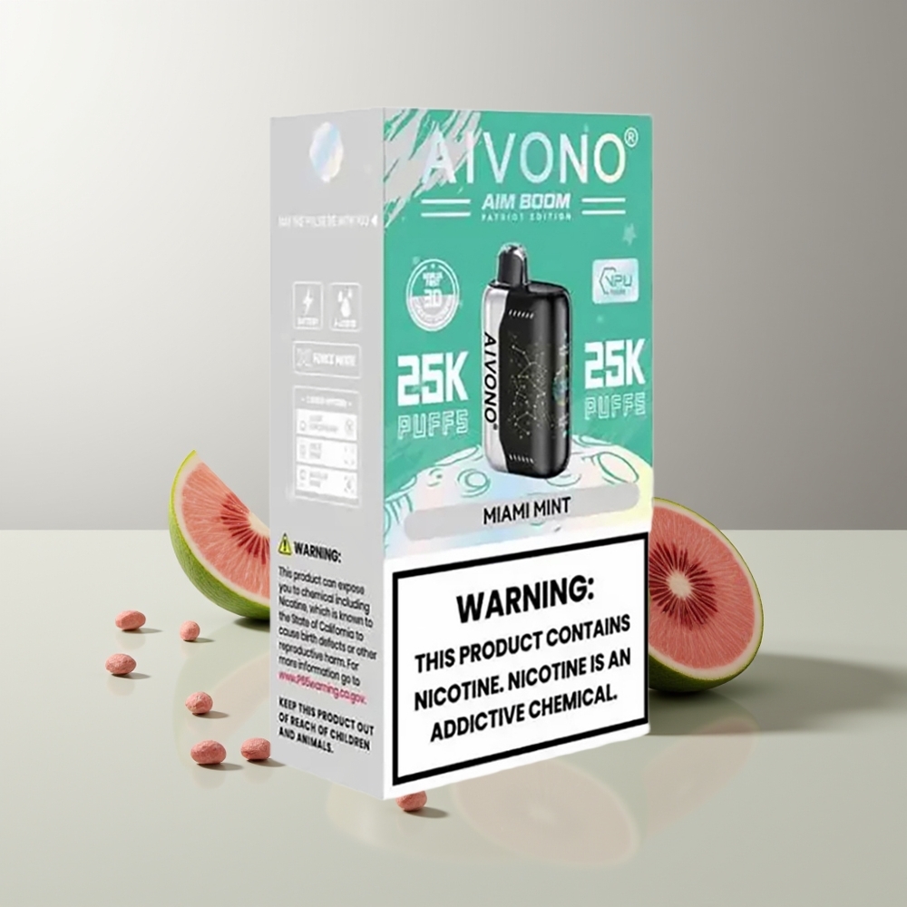 Aivono Aim Boom 25000 Puffs Miami Mėta 28ml 650mAh 1.2 ohm