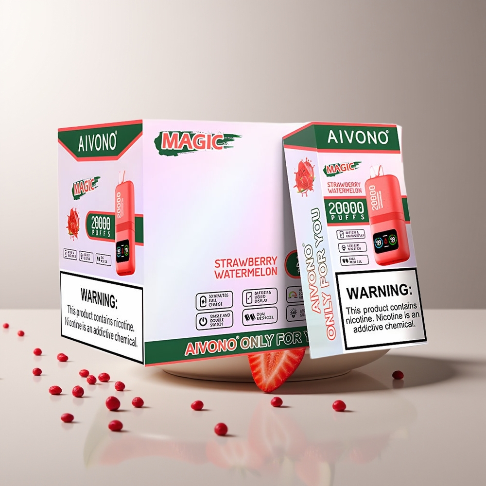 Aivono AIM MAGIC 20000 Puffų Braškė Vandens Melionas 0% Nikotino 26ml Tipas-C