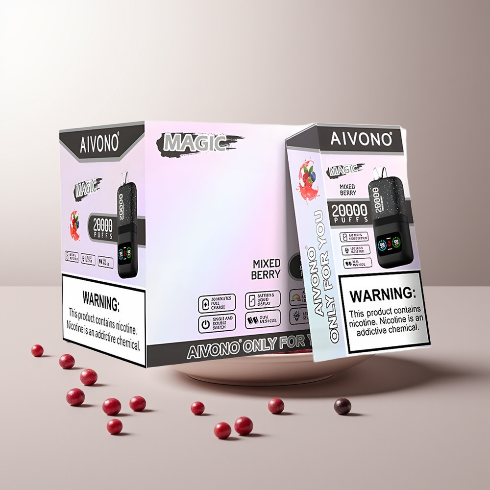 Aivono Aim Magic 20000 Pūkų Mišrios Uogos 0% Nikotino 26ml Tipo-C