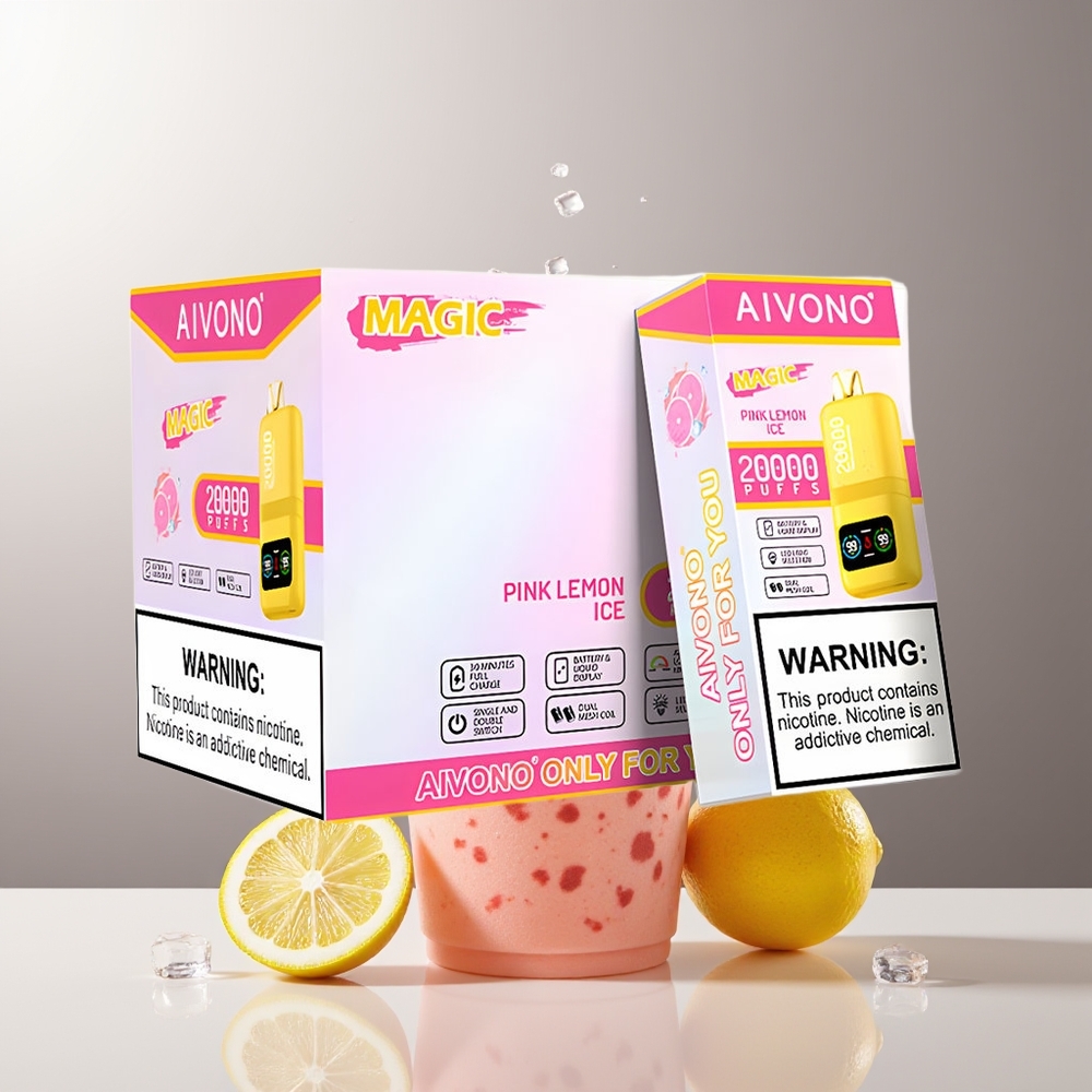 Aivono Aim Magic 20000 Pūkų Rūgščiai Citrininis Ledas 0% 26ml Type-C