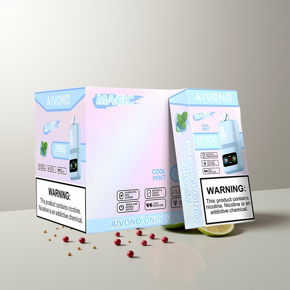 Aivono Aim Magic 20000 Pūkų Šalta Mėta 0% Nikotino 26ml Tipo-C