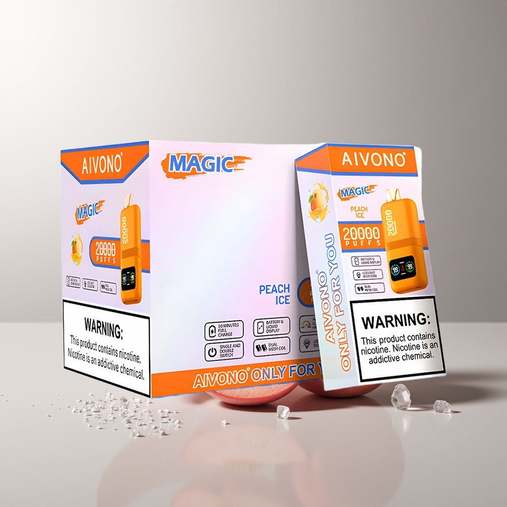 Aivono Aim Magic 20000 Pūkštelėjimų Persikų Ledas 0% Nicotino 26ml E-skokyklė Type-C