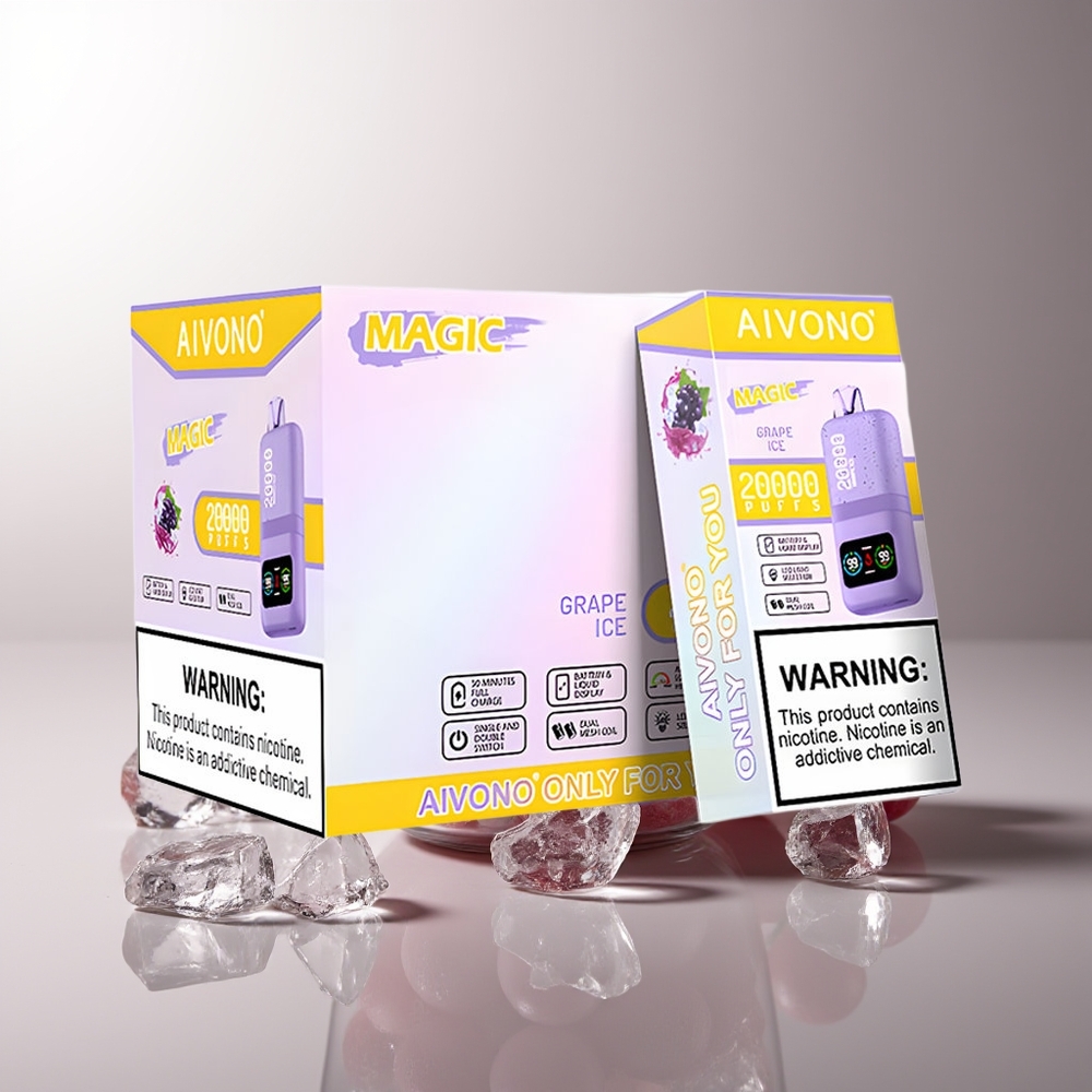 Aivono Aim Magic 20000 Pūsų Vynuogių Ledas 0% Nikotino 26ml Tipo-C