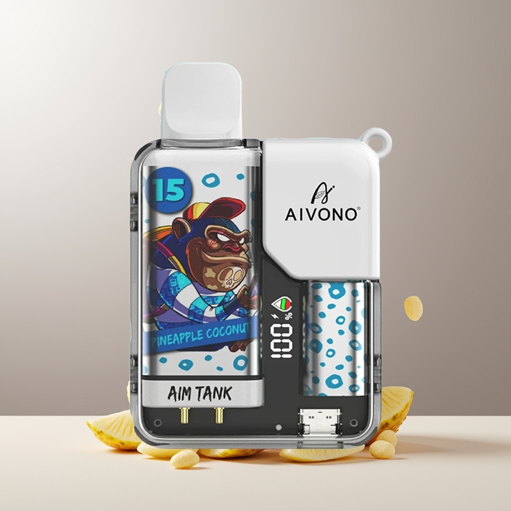 Aivono Aim-Tank 9500 Pūkų Ananasas Kokosas 18ml 650mAh LCD