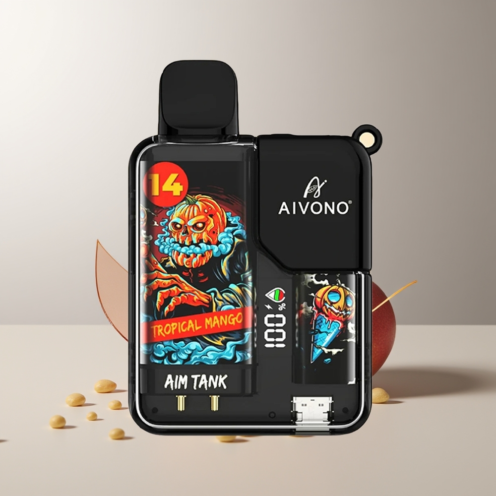 Aivono Aim-Tank 9500 Pūkų Tropinės Mango 18ml 650mAh LCD