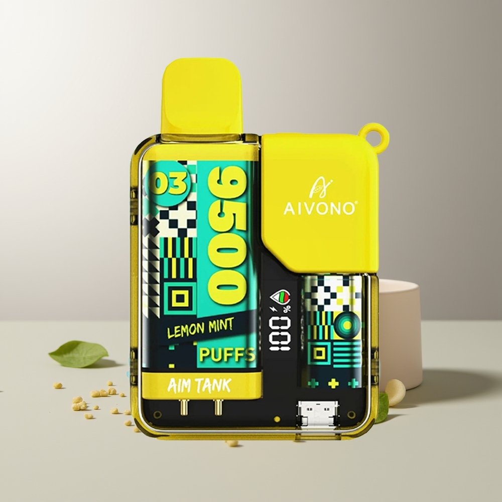 Aivono Aim Tank 9500 Pūsų Citrina Mėta 18ml 650mAh 1.2Ω