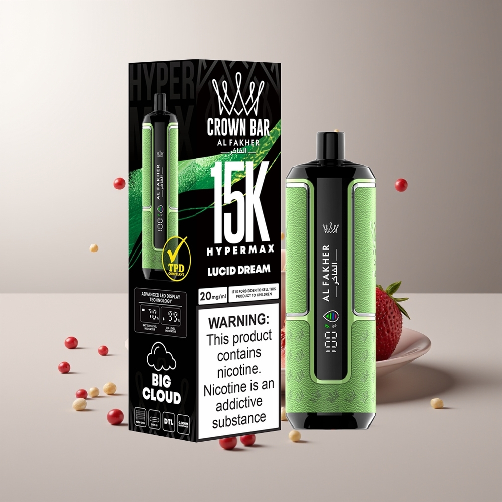 Al Fakher Crown Bar 15K Hipermax Vienkartinis Išgarintuvas Lucid Sapnas