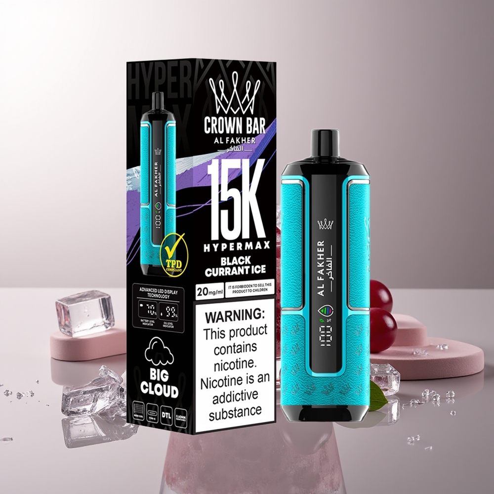 Al Fakher Crown Bar 15K Hypermax 22ml 600mAh Type-C Juodųjų Serbentų Ledas