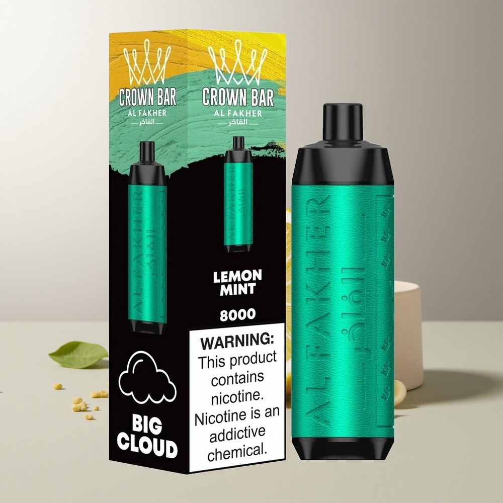 Al Fakher Crown Bar 8000 Citrinų Mėtų Vienkartinės Elektroninės Cigaretės 18ml 5mg 600mAh