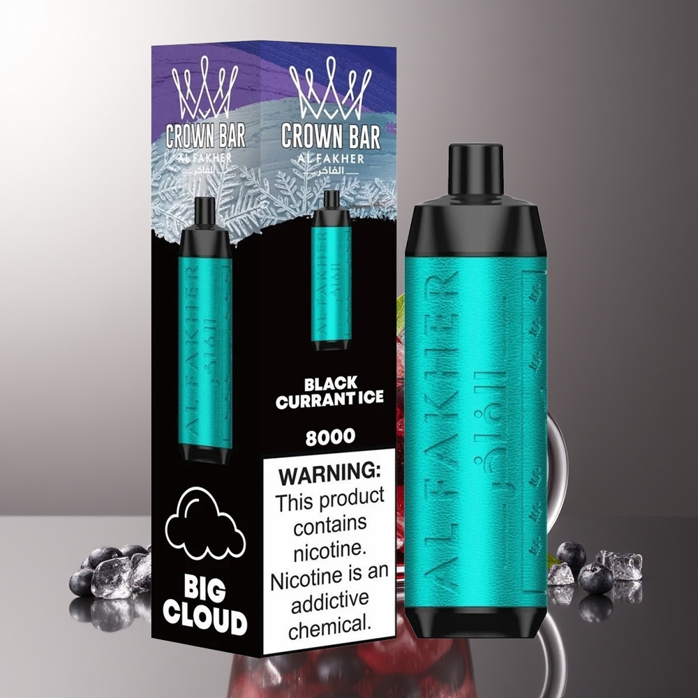 Al Fakher Crown Bar 8000 Juodųjų Serbentų Ledas 18ml 5mg 600mAh