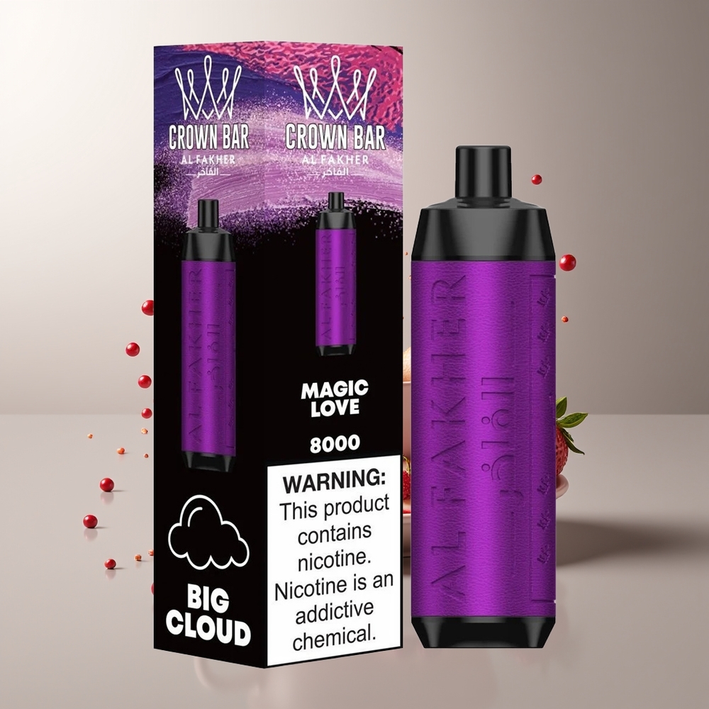 Al Fakher Crown Bar 8000 Kristalinis Vienkartinis Vapas Magiška Meilė 600mAh 18ml 5mg