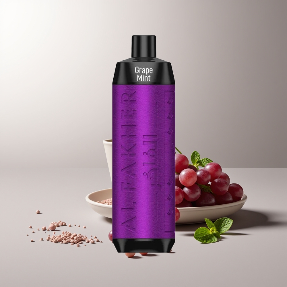 Al Fakher Crown Bar 8000 Kristalinis Vienkartinis Vapas Vynuogių Mėta USB Type-C 18ml 5mg