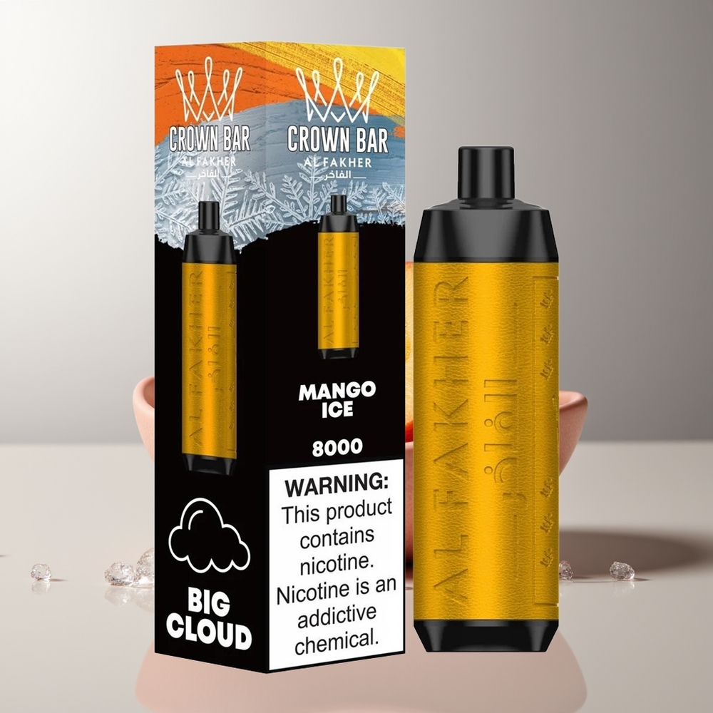 Al Fakher Crown Bar 8000 Mango Ledas Kompaktinis USB Type-C 18ml