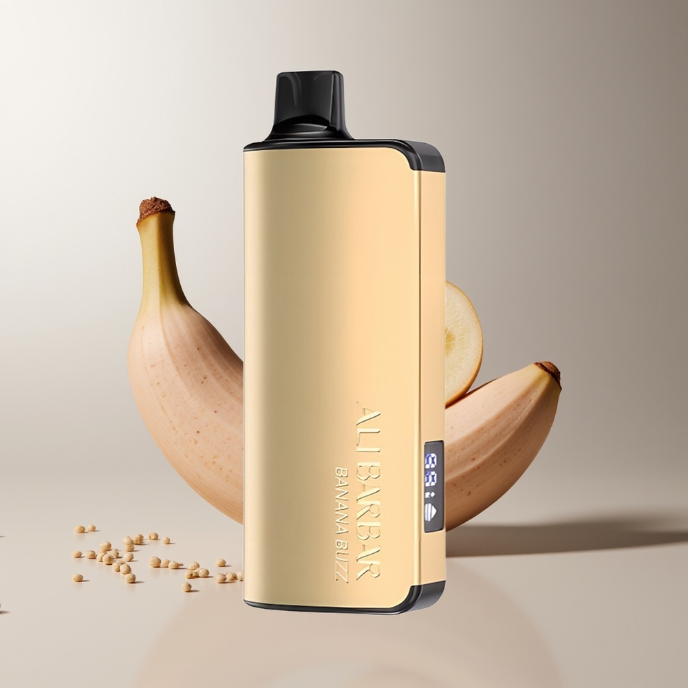 Alibarbar Ingot 9000 Pūkų Bananinė Dviguba 22ml 2350mAh LED