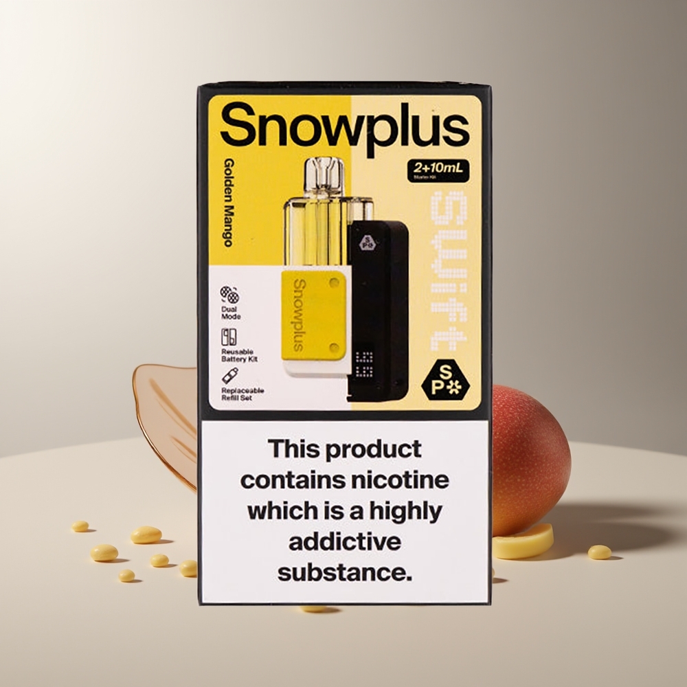 Snowplus Swift 5000 Puffs Auksinė Mango Dual Mesh 1000mAh 2+10ml