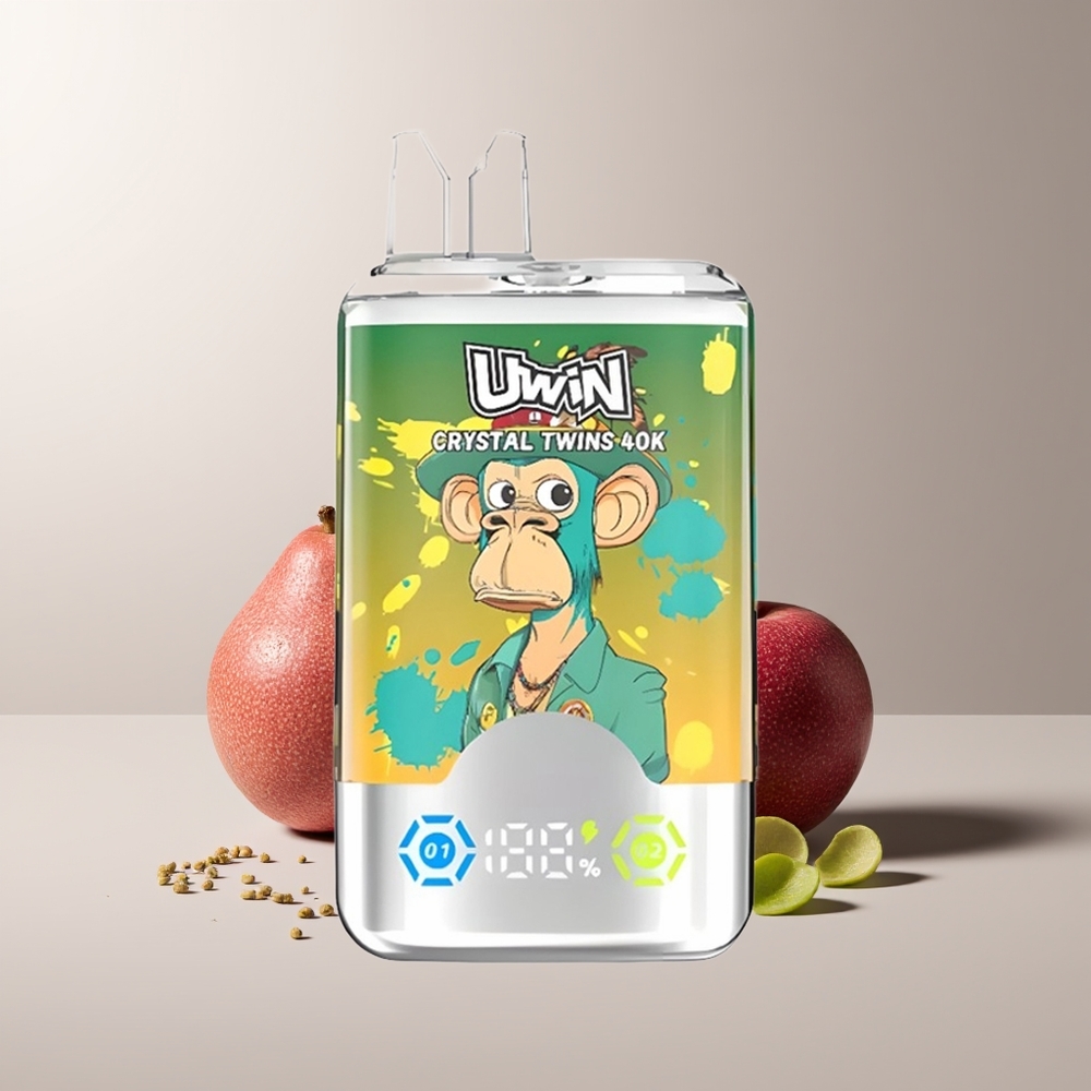 UWIN Crystal Twins 40000 Puffs Kiwi Pasiflora Gvajava Du Obuoliai 32ml 850mAh Type-C