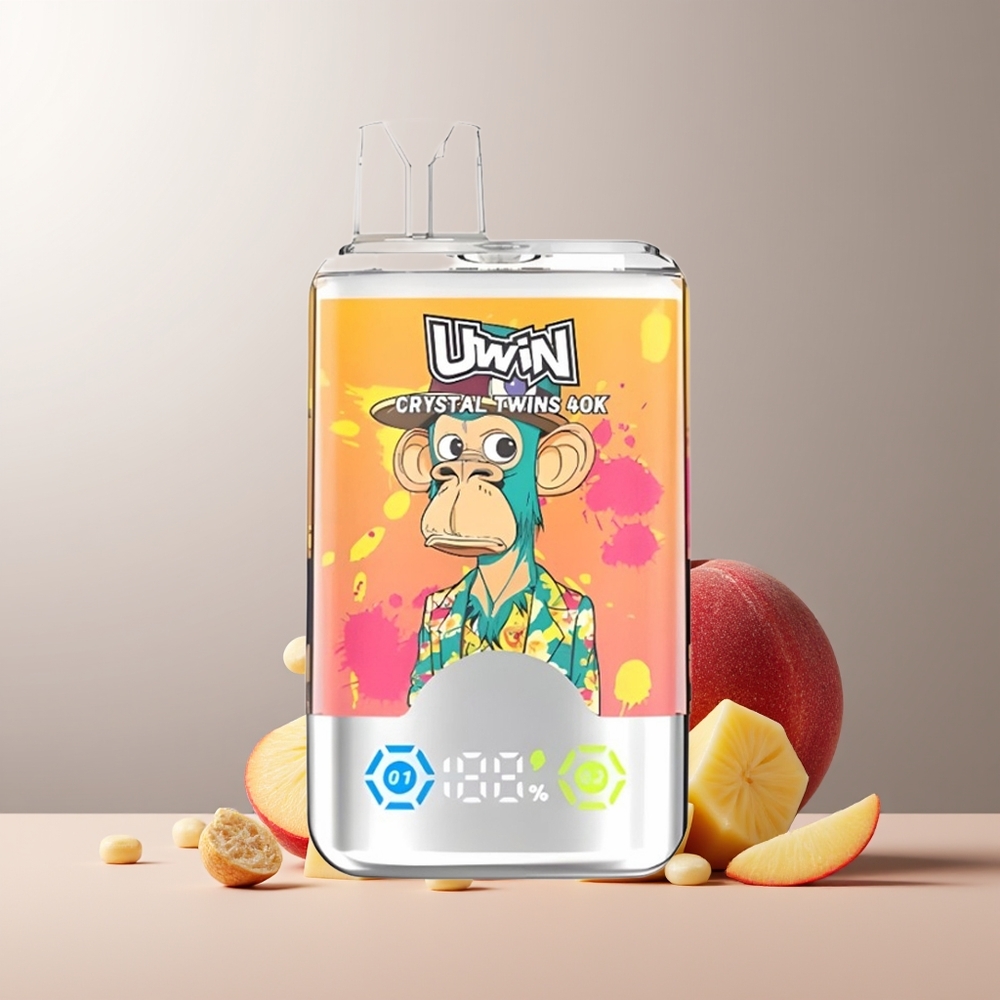 UWIN Crystal Twins 40000 Puffs Persikų Mango Ananasų Raudonasis Jautis