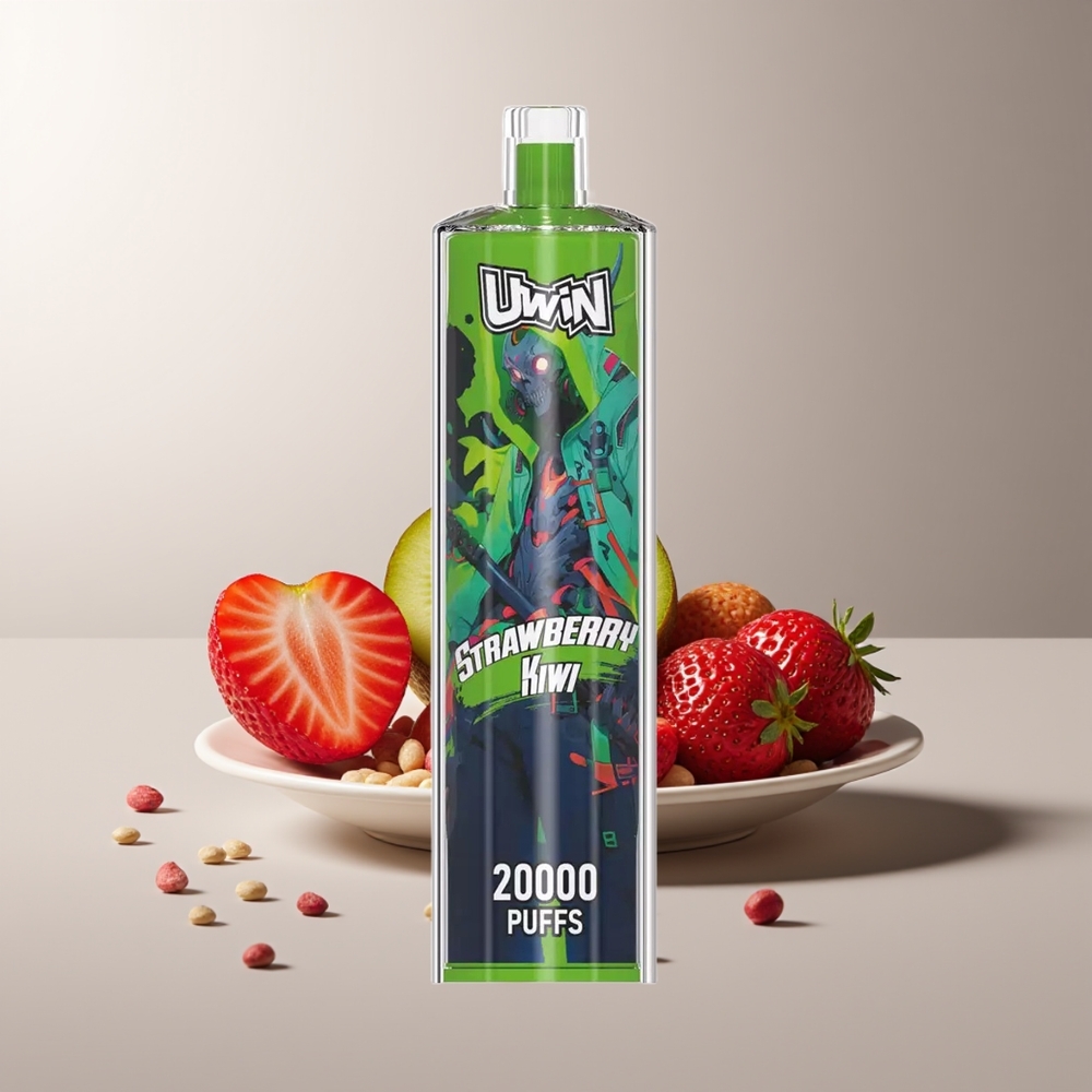 UWIN Shisha Hookah Crystal 20000 Puffs Braškių Kiwi 0% 22ml Mesh coil