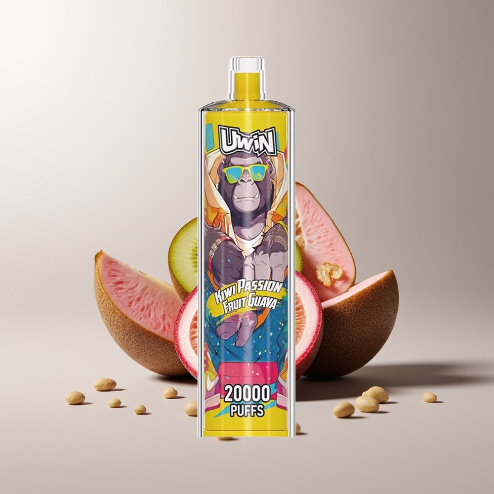 UWIN Shisha Hookah Crystal 20000 Puffs Kiwi Passiflora Gvaja 0% Nikotino 22ml DTL