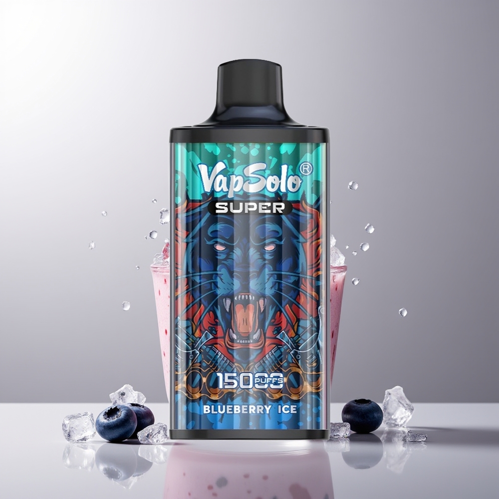 Vapsolo Super 15000 Pūkų 40ml 850mAh Mėlynų Uogų Ledas