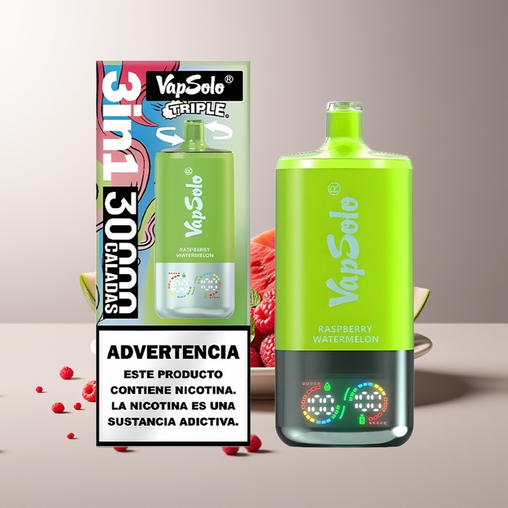 VapSolo Triple 30000 Pūsų Deguonies Vandens Melionas Avietė 40ml 3 Tipas-C