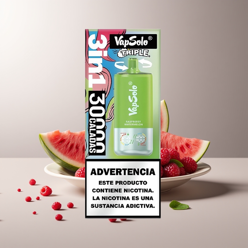 VapSolo Triple 30000 Pūsų Deguonies Vandens Melionas Avietė 40ml 3 Tipas-C