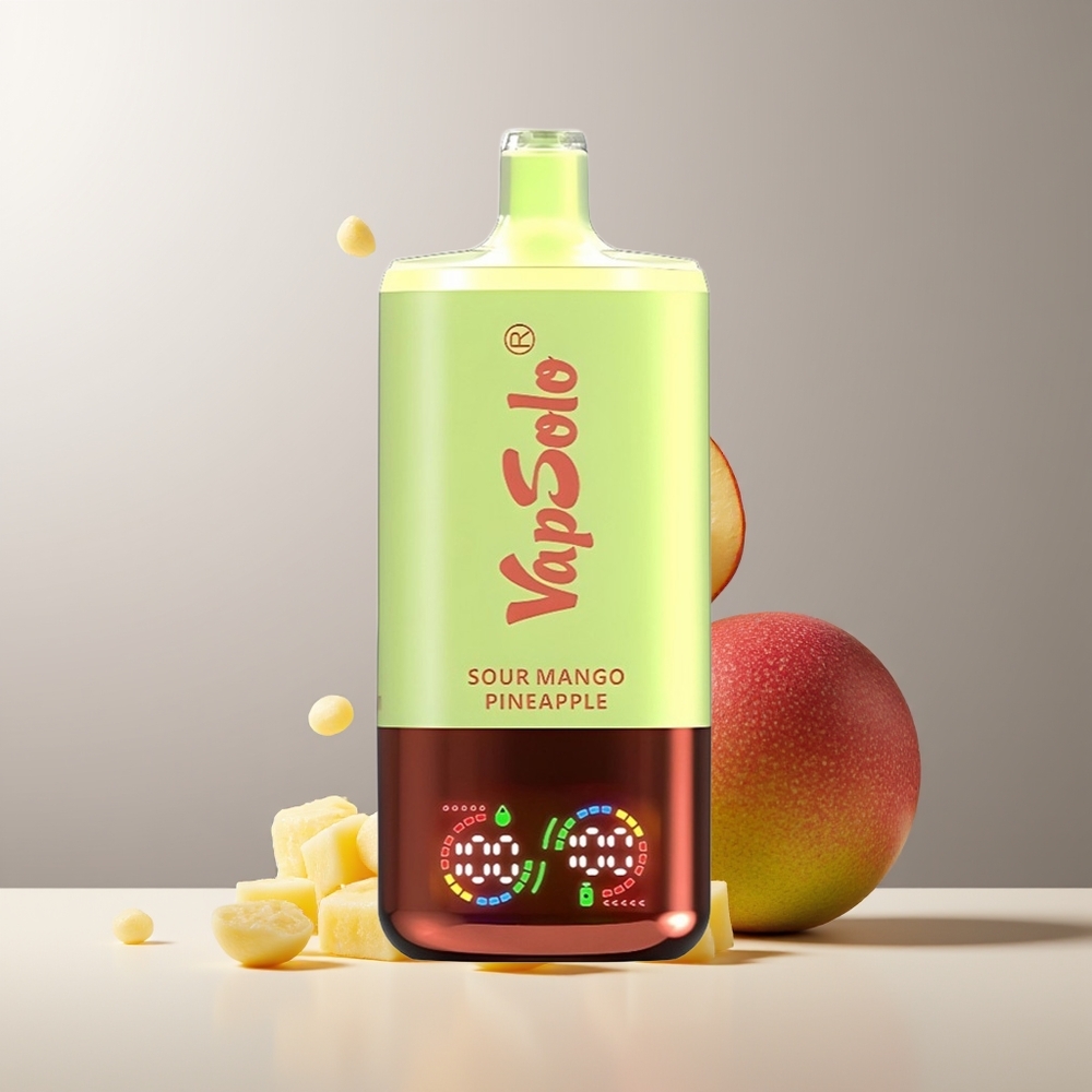 Vapsolo Triple 30000 Pūkų Vienkartinės Elektroninės Cigaretės Rūgštus Mango Ananasas 40ml Type-C