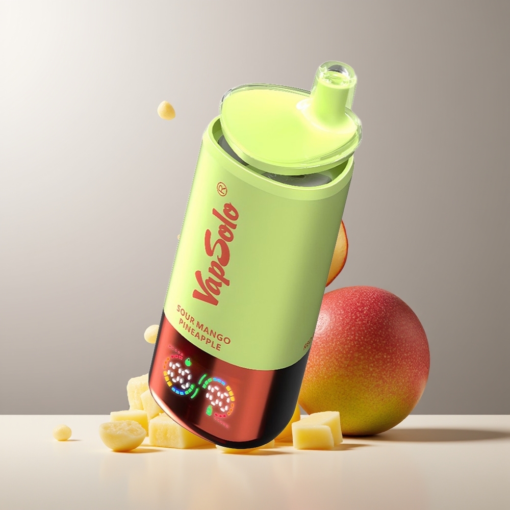 Vapsolo Triple 30000 Pūkų Vienkartinės Elektroninės Cigaretės Rūgštus Mango Ananasas 40ml Type-C