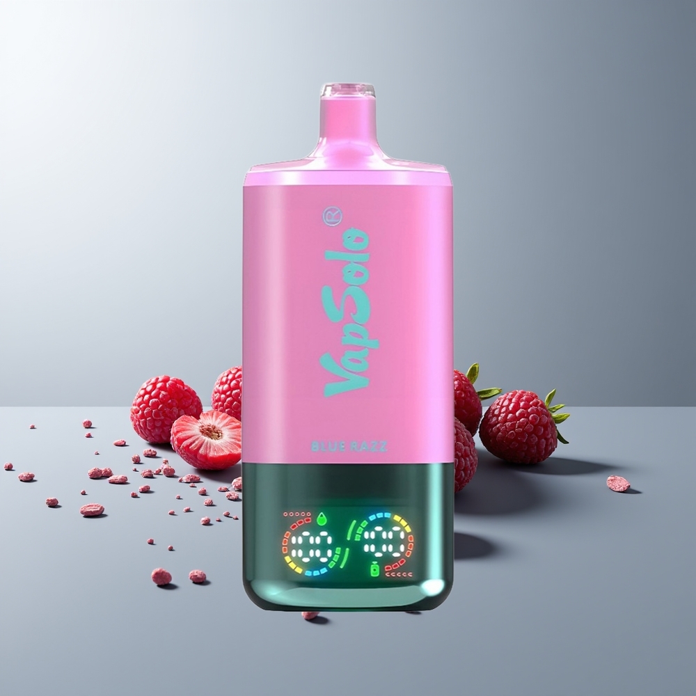 Vapsolo Triple 30000 Pūsų Vienkartinės Elektroninės Cigaretės Mėlyna Razz 40ml 20mg/ml Type-C