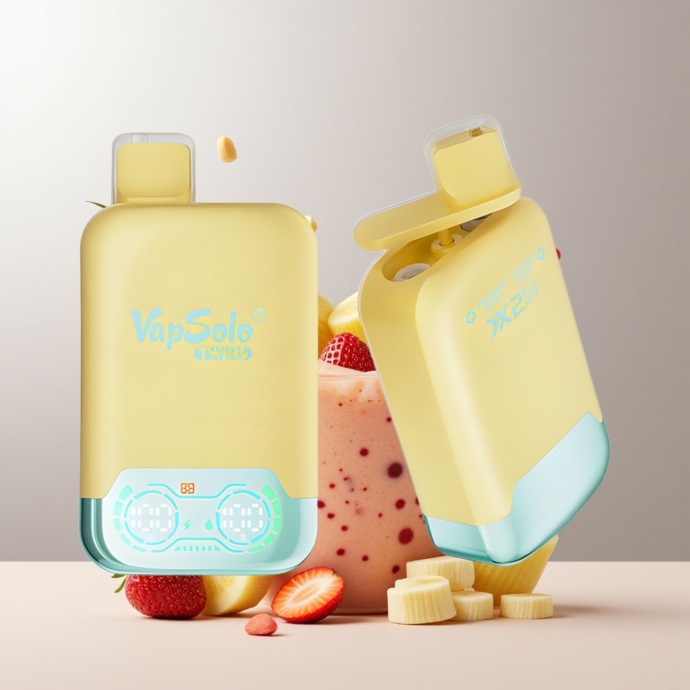 Vapsolo Twins 20000 Pūkų Vienkartinės Elektroninės Cigaretės Ananasas Kokosas & Braškė Bananas 40ml 20mg/ml Type-C