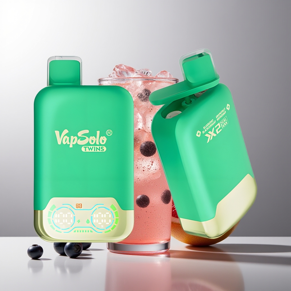 Vapsolo Twins 20000 Puffs Mėlynųjų Serbentų & Greipfrutų Gaiviklis 40 ml 20mg/ml Type-C