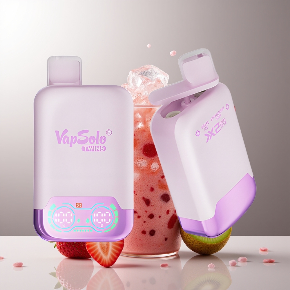 Vapsolo Twins 20000 Puffs Vynuogių Ledas & Braškės Kiwi 40 ml Type-C