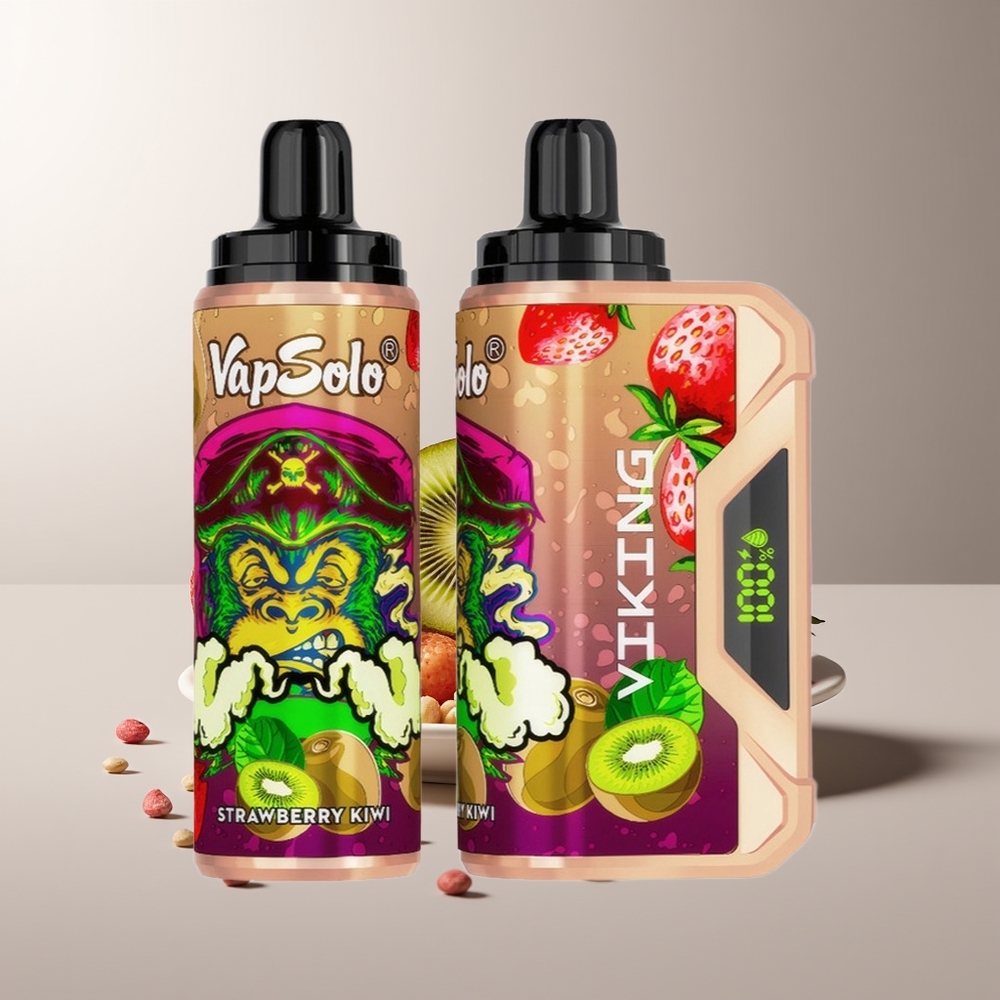 VapSolo VIKING 12000 Pūsų Vienkartinės Elektroninės Cigaretės Braškė-Kiwi 22ml 50 mg/ml Type-C