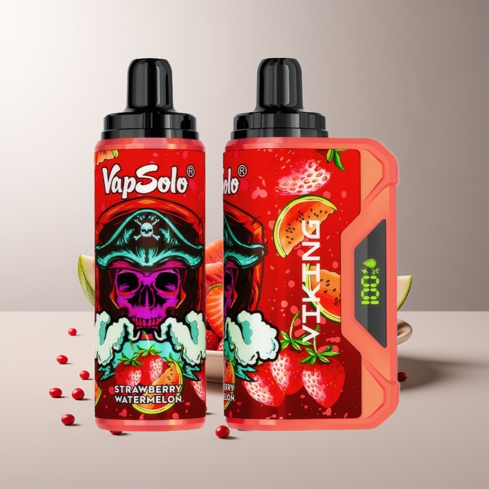VapSolo VIKING 12000 Pūsų Vienkartinės Elektroninės Cigaretės Braškės Arbūzas Tipas-C 22ml 20 mg/ml