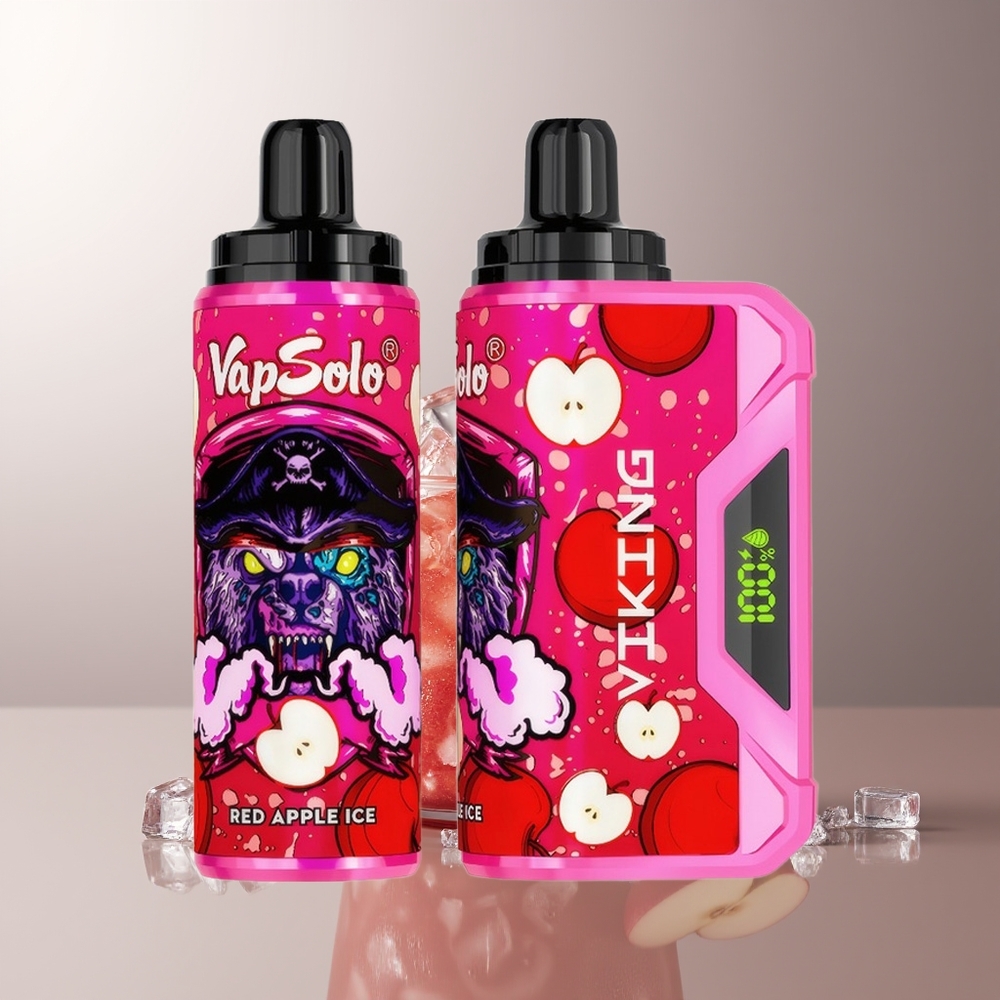 VapSolo VIKING 12000 Pūsų Vienkartinis Vapas Raudonas Obuolys Ledas 22ml 20mg/ml Type-C