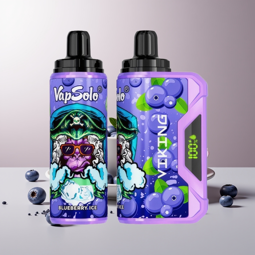 VapSolo VIKING 12000 Pustų Vienkartinis Vape Mėlynė (22ml, Type-C, LED)