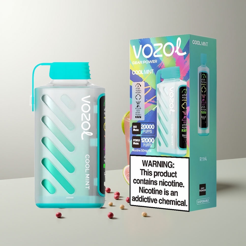 VOZOL Gear Power 20000 Pūkų 20mL Dvigubas Tinklas Šalta Mėta