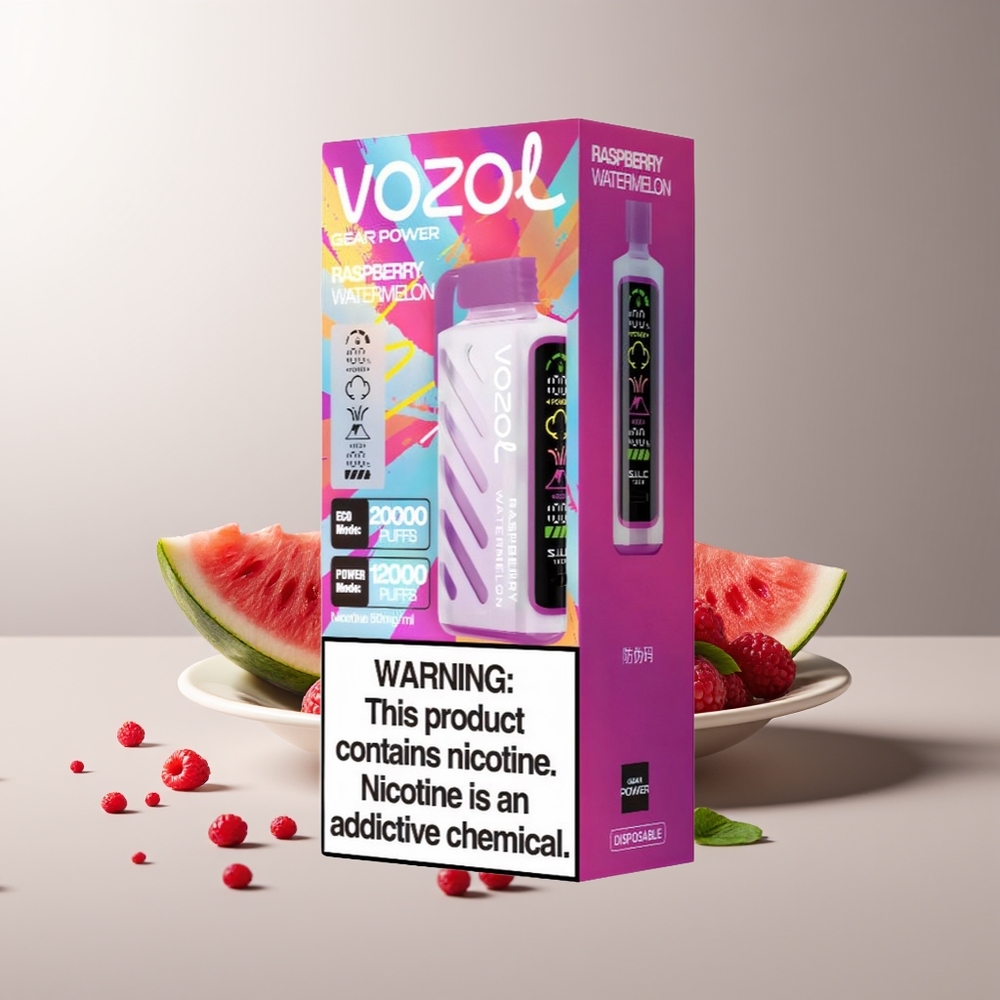VOZOL Gear Power 20000 Pūkų Dvigubas Tinklas 20mL Avietės Arbūzas