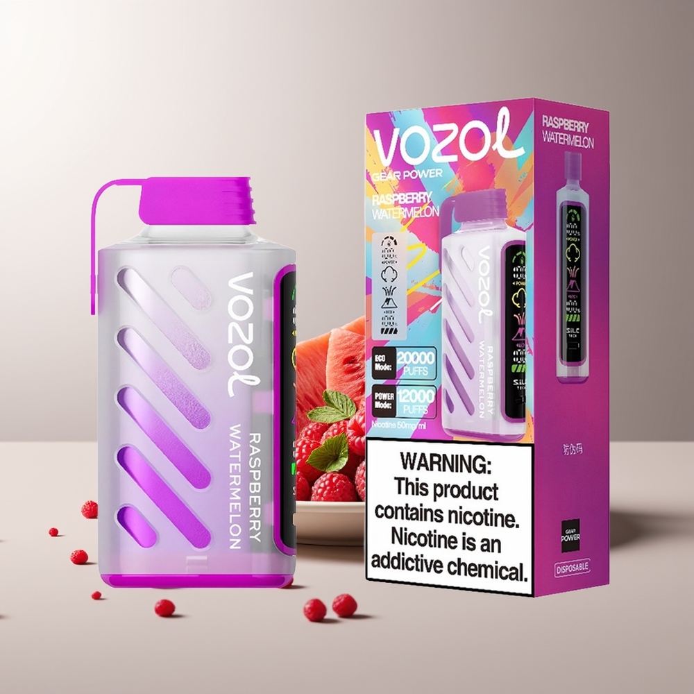 VOZOL Gear Power 20000 Pūkų Dvigubas Tinklas 20mL Avietės Arbūzas